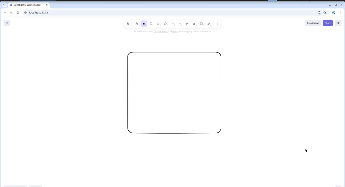 Keyframe from lane export-drawing: the Excalidraw canvas on the sandbox desktop with a single large rectangle, deselected after the export flow